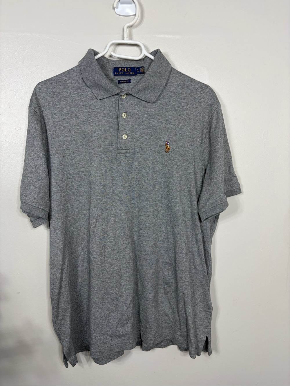Polo Ralph Lauren Classic Fit Shirt Gray Heather Mens Large Embroidered Pony